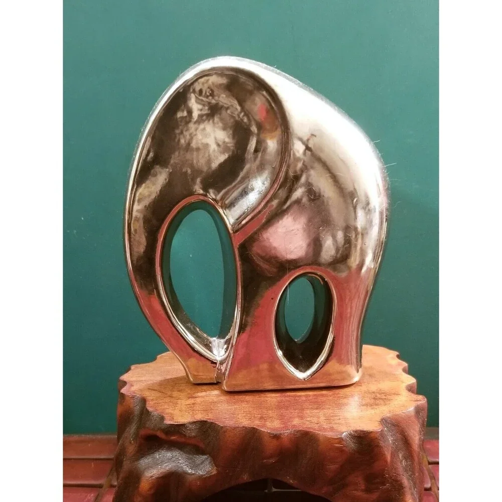 Vintage Torre and Tagus Ceramic Chrome Elephant Figurine 6.5